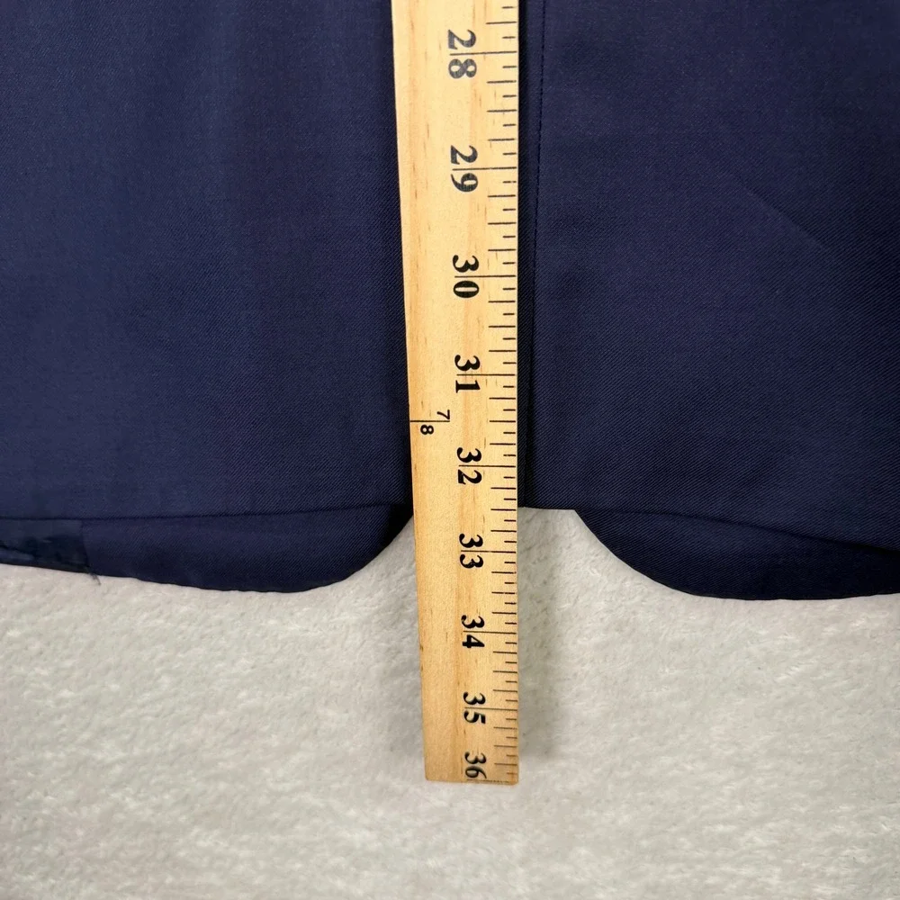 Oxxford Clothes Mens 42XL Tall Navy Blue Wool Blazer Crest Button Sport Coat